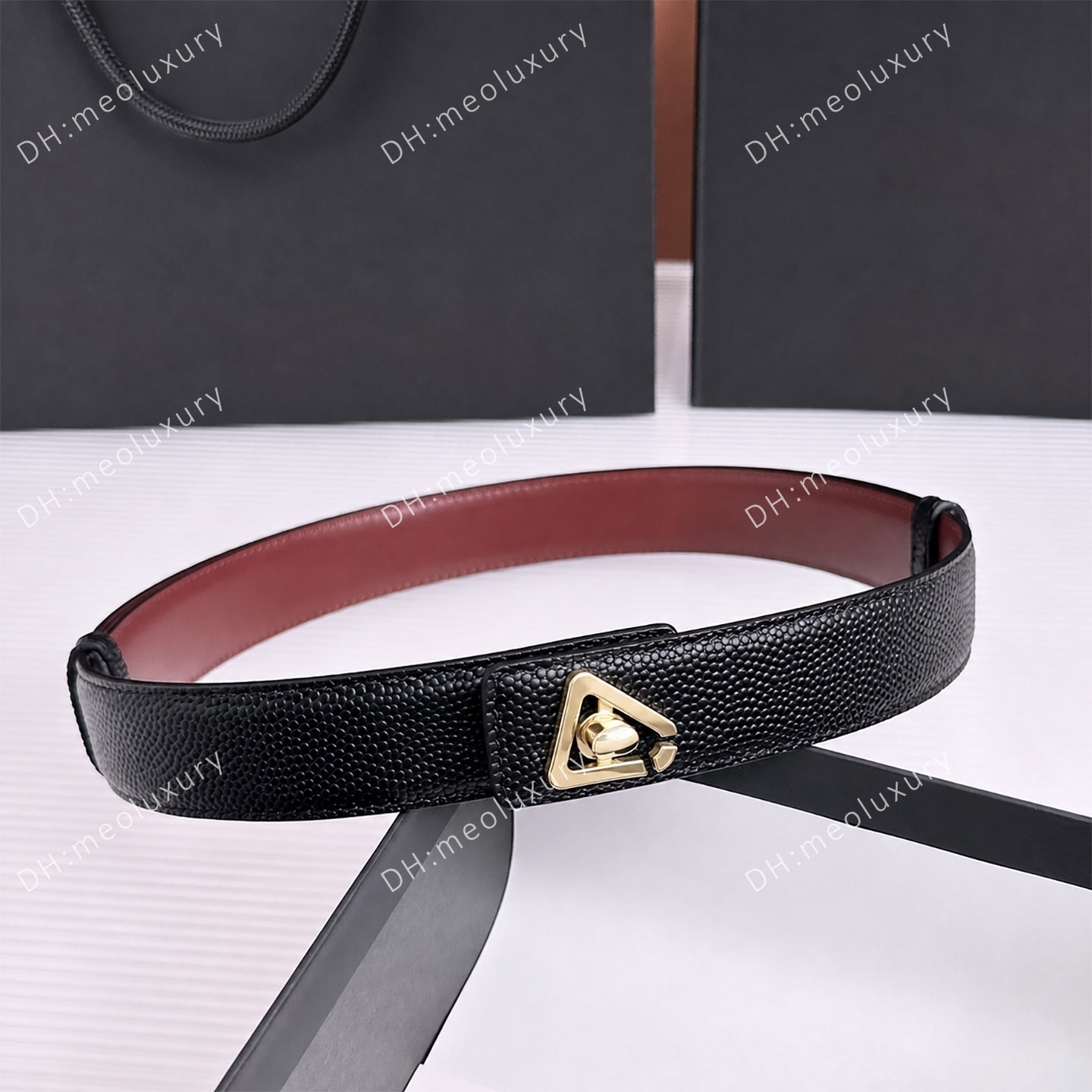 12A Designer 2026 Women 3.0cm Caviar Leather Waist Belt with Geometric Turn Lock Buckle Adjustable One Size Fashion Belt for Dresses Jeans and Trous