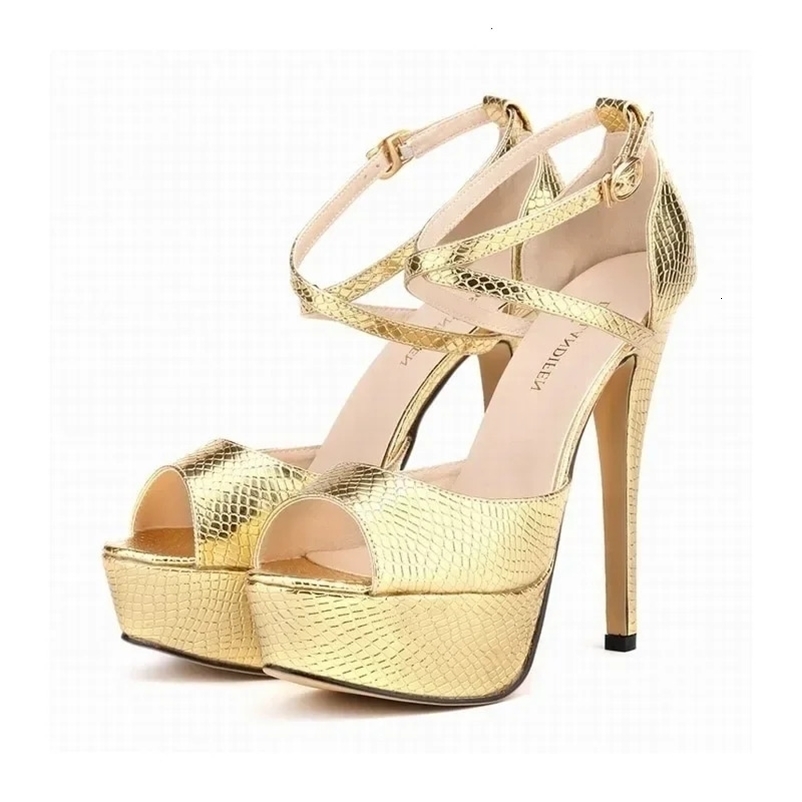 Women Sandals Stilettos Summer Sexy Peep Toe Leather Buckle Platform Pumps 14cm Extremely High Heels Party Dress Wedding Shoes 260522BJ