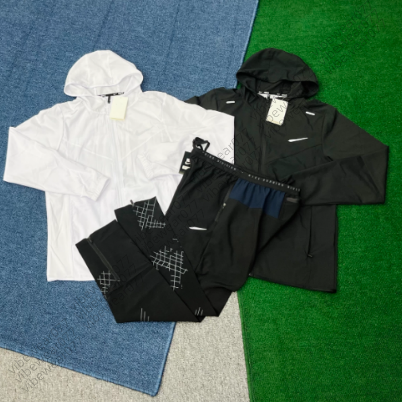 Miller Tracksuit Sets Men 2 Piece Reflective Water Repellent Tracksuit sports set Quick Dry Running Cycling Jogging Sports Two Piece Outfit Set Wind