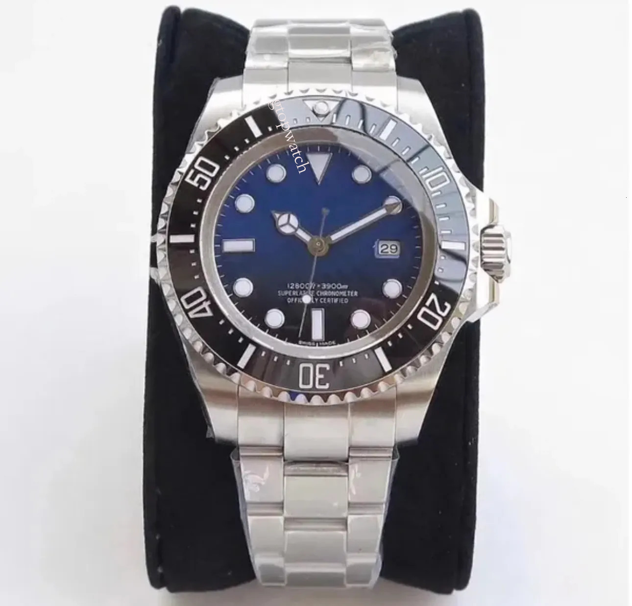 2026AAAU1 Factory Mens Watch Deep Ceramic Bezel SEA Dweller Sapphire Cystal Stainless Steel With Glide Lock Clasp Automatic Mechanical Watches