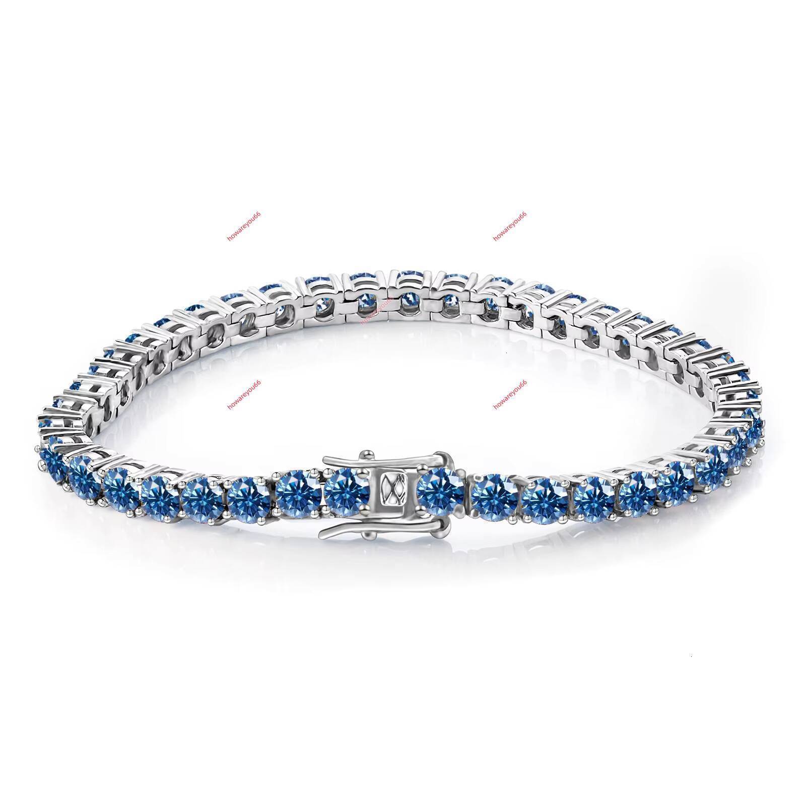 Fashion Exquisite Bracelet 925 Sterling Silver Wedding Bracelet Tennis Shiny Colorful Moissanite Women Fashion