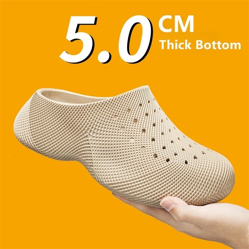 Summer Fashion Couple Slippers EVA Baotou Mens Sandals Outdoor Thick Bottom Hole Shoes y Beach Men Garden Shoes 260624BJ