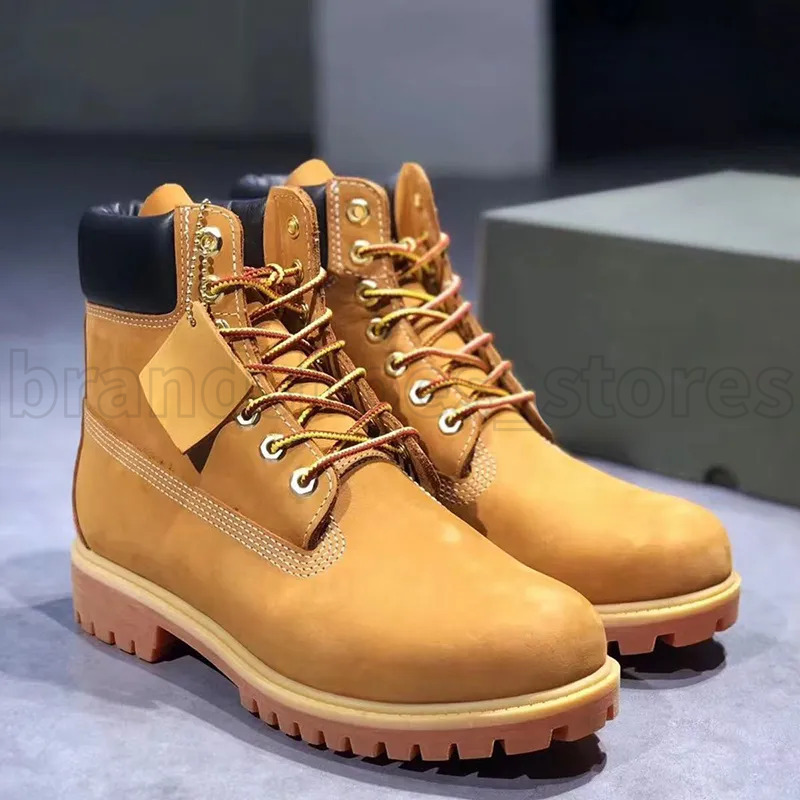 Designer Ankle Boots Mens Womens 6 Inch Premium Waterproof Hiking Boot Classic Paltform Booties Wheat Black White Brown Leather Cowboy Outdoor Booti