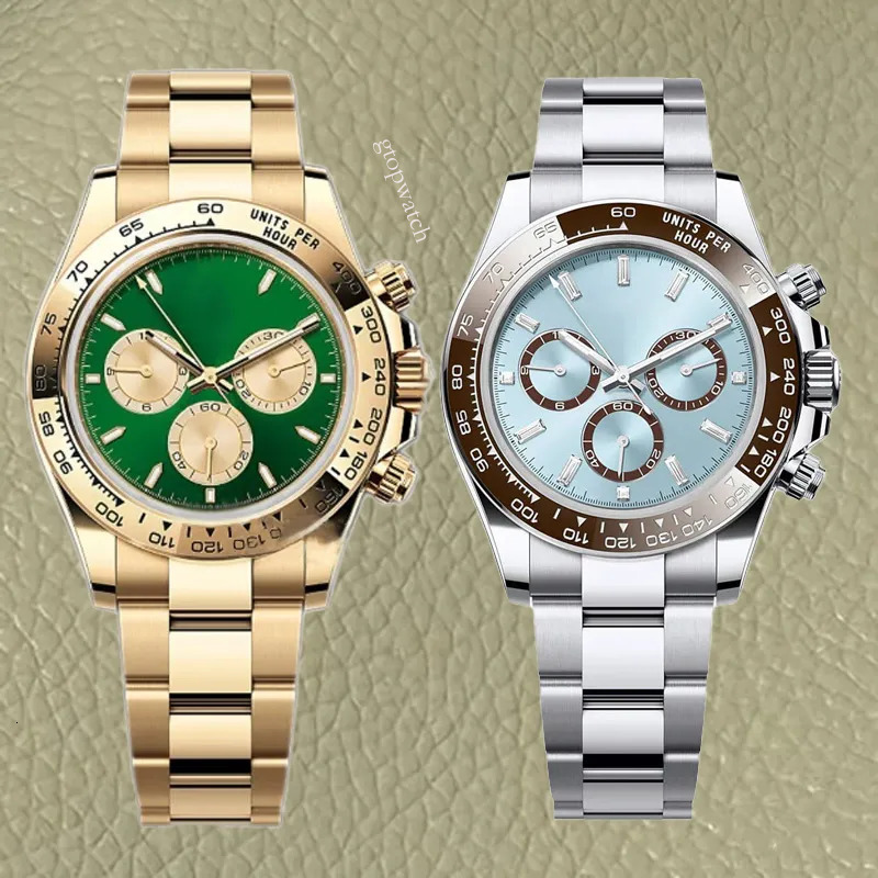 2026AAA+40mm end mechanical fashionable high quality luxurious multi color dial luminous sapphire glass fashion stainless steel strap mens designer