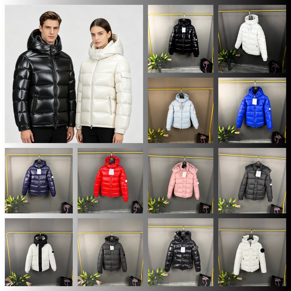 7A Designer puffer winter men women warm windproof down jacket shiny matte material cople new fashion designer canadian doudoune