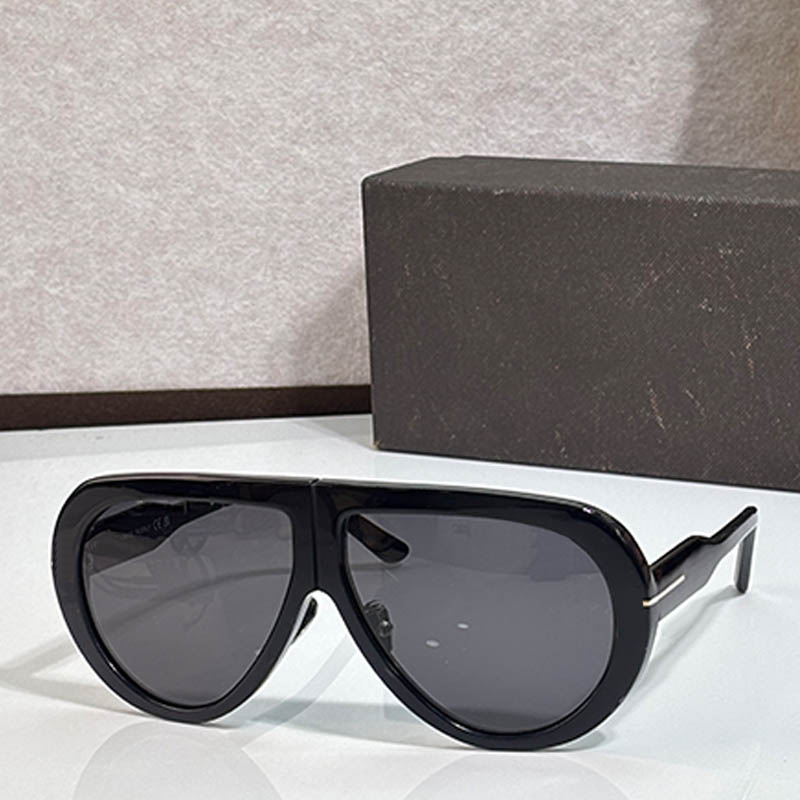 Lunettes de soleil elliptiques de créateur pour hommes femmes FT836 Cadre de panneau Jambe Logo Décoration T Cadre elliptique de mode classique P