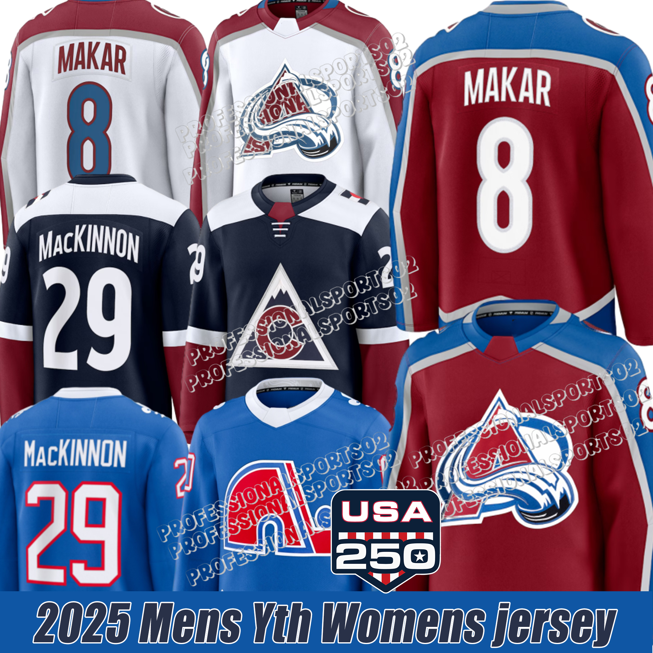 colorado Avalanches jersey #29 Nathan MacKinnon #8 Cale Makar #92 Gabriel Landeskog Hockey Jerseys colorado avalance jersey 2025 2026