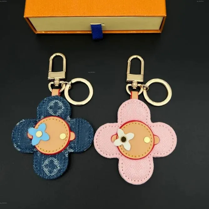 Porte-clés en denim classique en forme de tournesol, élégant, breloque pour sac, mignon, pendentif pour petits sacs cadeaux