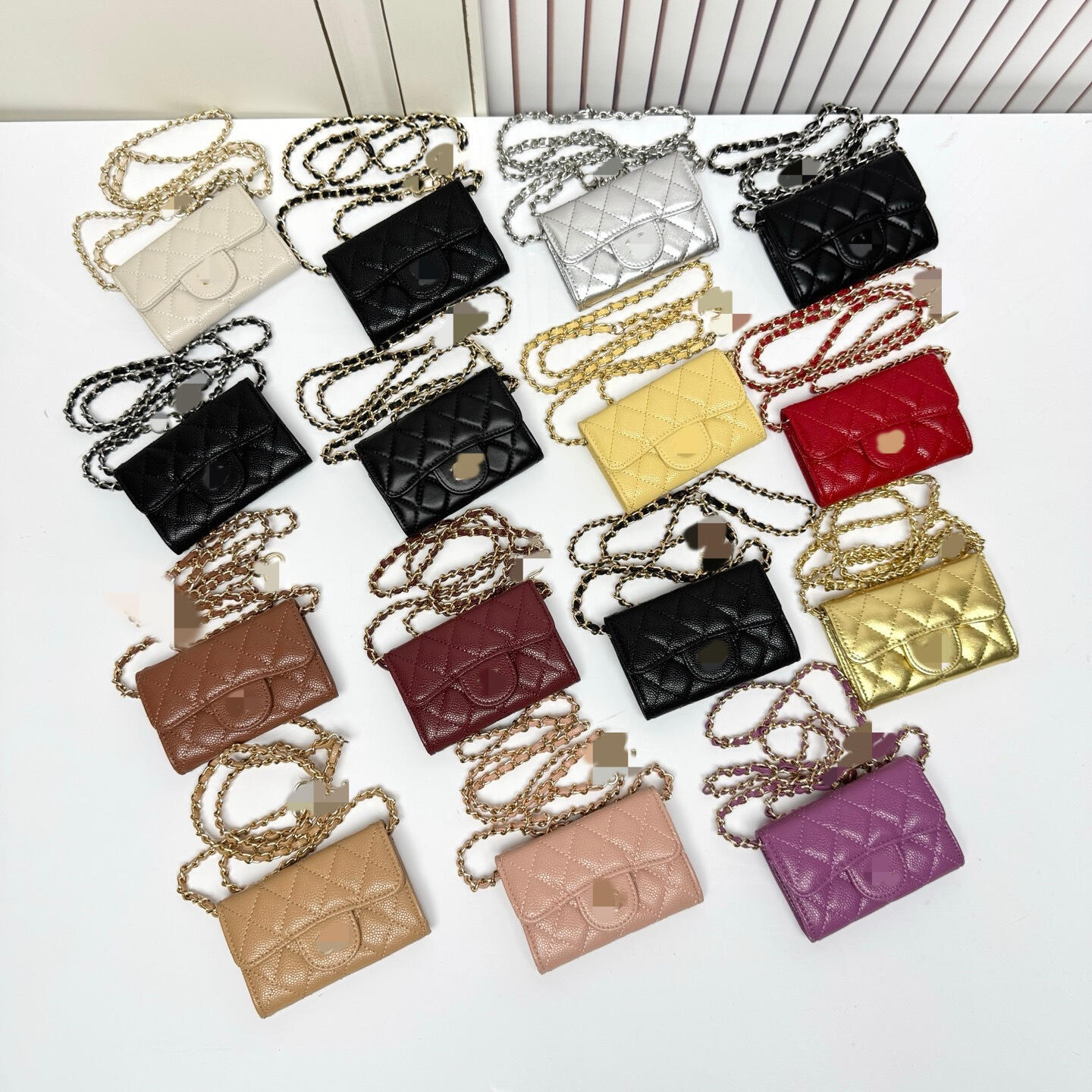 luxury bag designer bag shoulder bag designer bags wallet ladies genuine leather bag, classic ID card bag passport holder caviar pattern coin bag