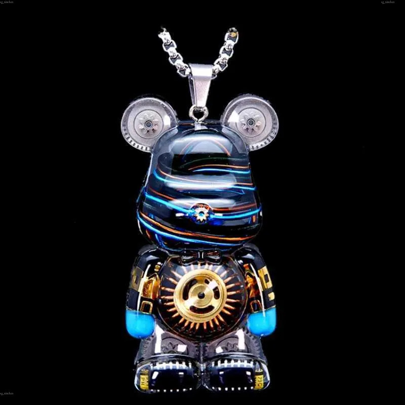 porte-clés grand ours violent, chaîne de pull Cyberpunk, cintre de voiture exquis, accessoires de luxe légers pour hommes W240919