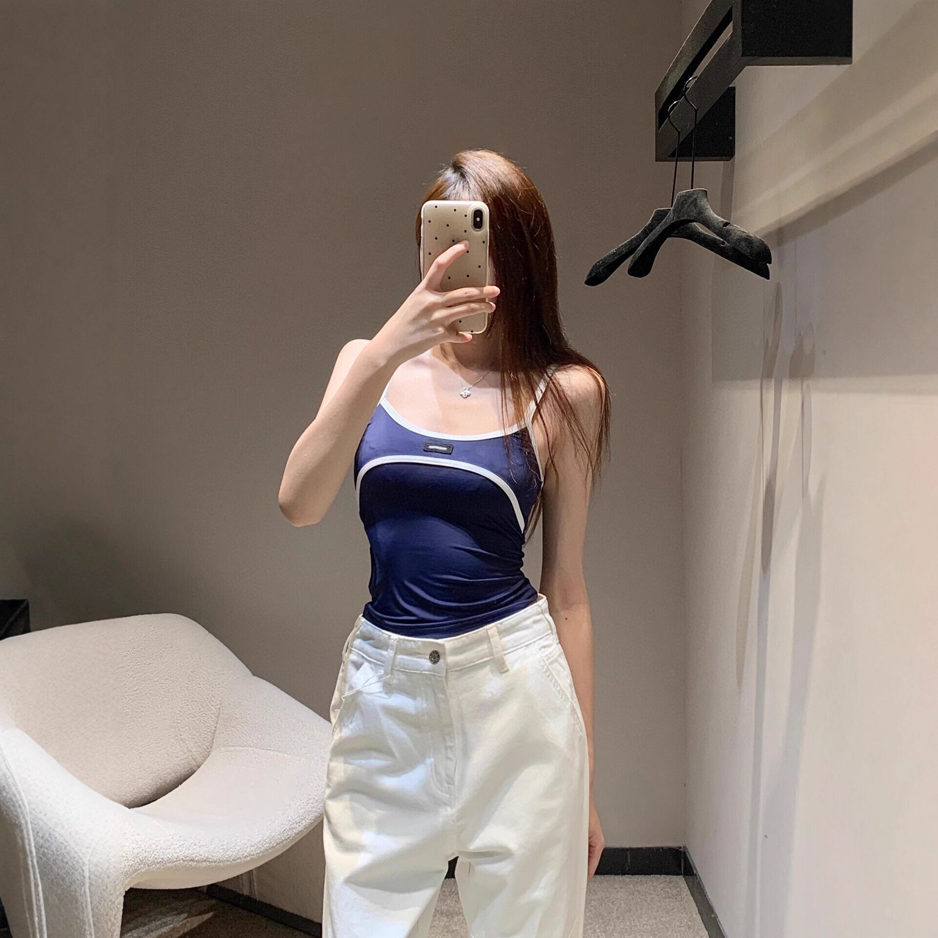 Summer Designer Dress Women Sleeveless Camisole Women Vest Tops Fashion Color Blocking Luxury Brand Tank Top Transparent Sexy Slim Fit