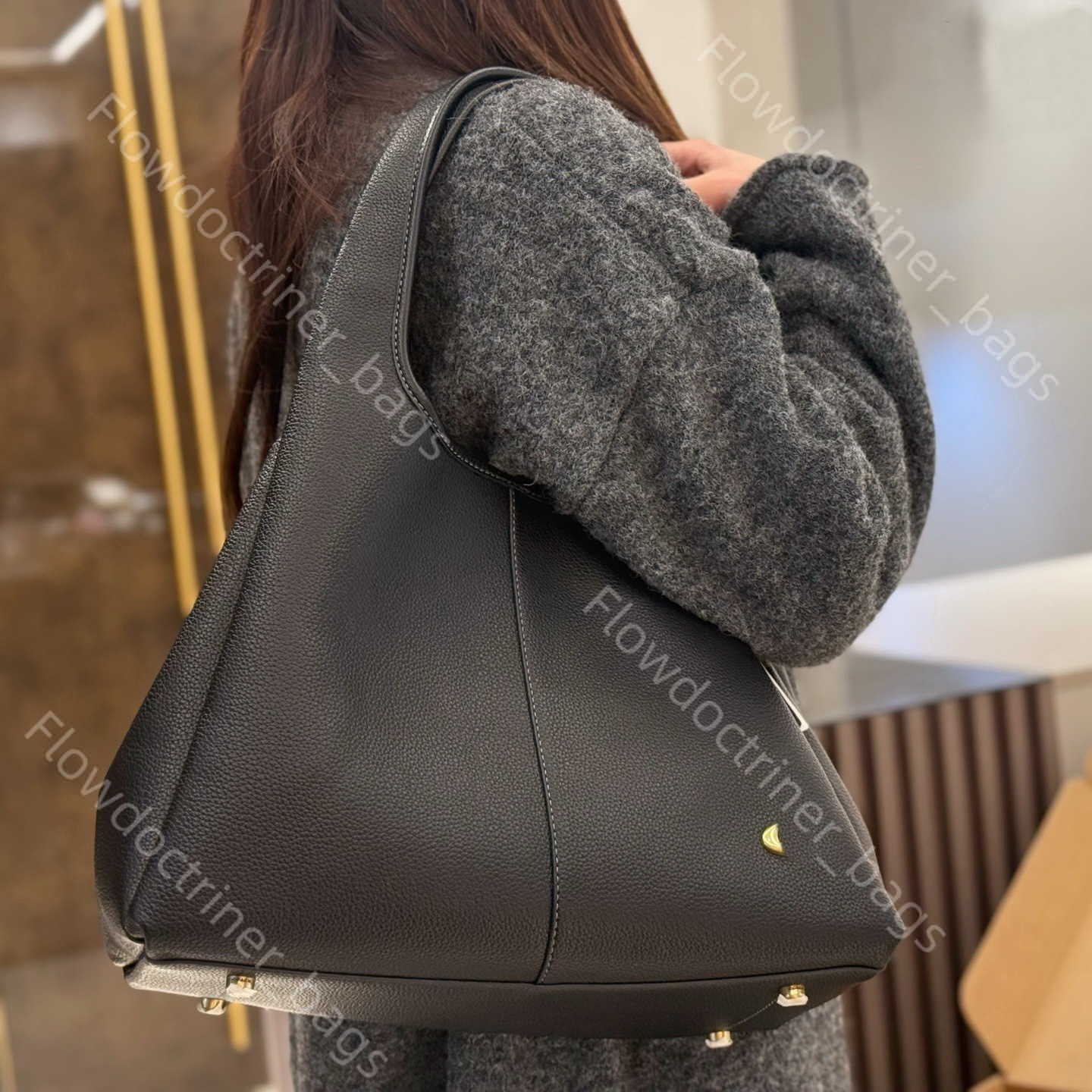 High Quality Lana 19 23 35 Shoulder Bag Big Tote Mini Designer Bag Bucket Handbag Black Genuine Leather Luxury Messenger Bag Crossbody Large Capacit