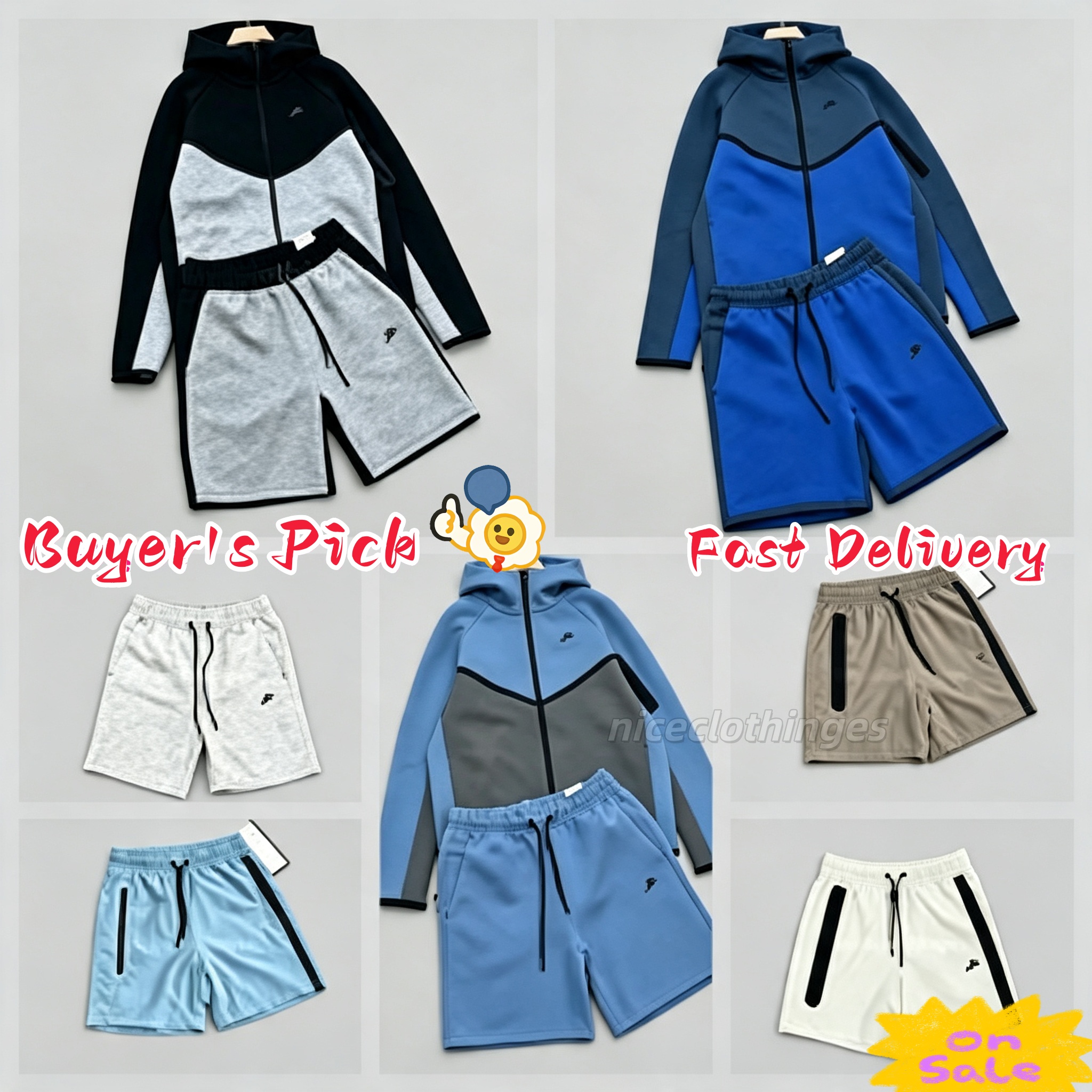 5A Tech Fleece Loose Shorts Unisex Summer Breathable Lightweight Streetwear Daily Beach Casual Outfit for Men Women S-XL