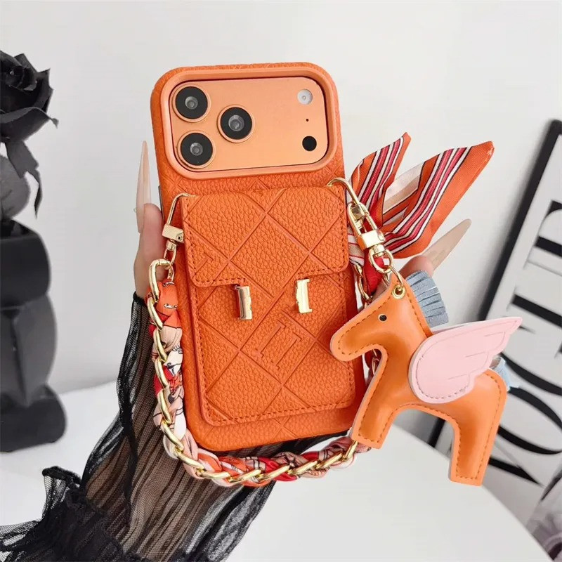 Luxury Handbag Phone Case Designer Wallet Crossbody Bag for iPhone 17 Pro Max 16 15 14 13 Case Card Holder Leather Engraved Cases Velvet lining Silk