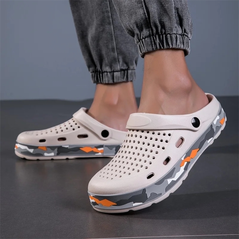 Mens Sandals Casual Summer Clogs for Men Breathable Soft EVA Garden Shoes Closed-toe Fashion Slippers 260423BJ