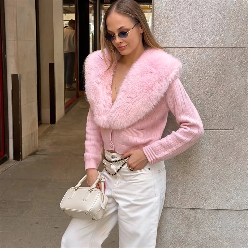 Tuularose Elegant Faux Fur Coats Womens Warm Puffy Slim Long-Sleeve Collared Cardigan Winter Fashion High-Street Women Outwear 260731BJ