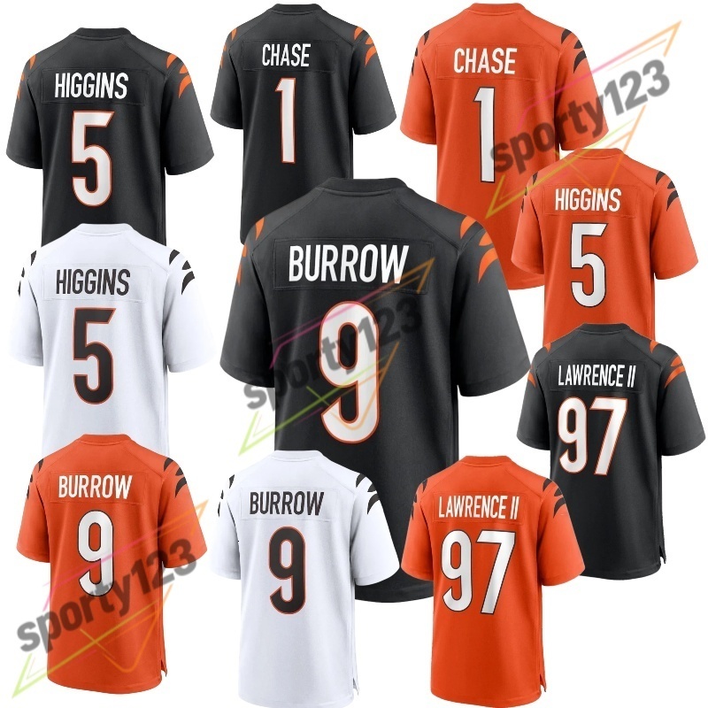 Joe Burrow Ja'Marr Chase Tee Higgins Men Size Football Jersey Fully Stitched Embroidered Wholesale Ready to Ship