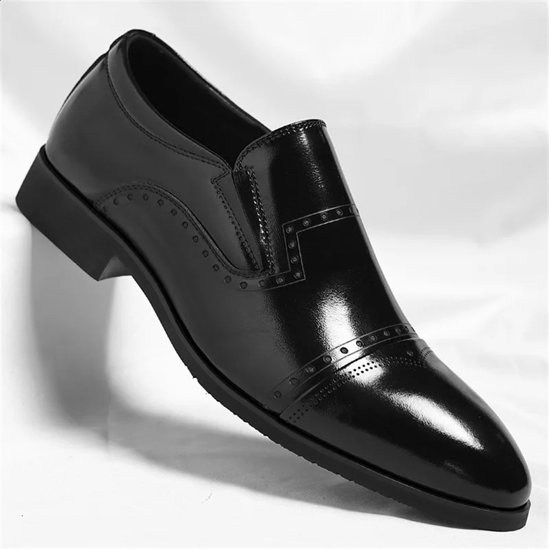 Big Size Dress Shoes for Men Solid Color Summer Autumn Fashion Business Casual Shoes Male British Style Cow Leather Shoe Man 260708BJ