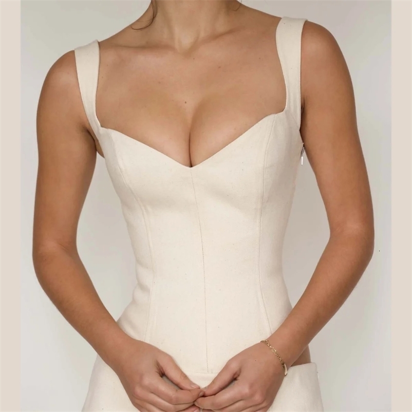 100 Corset Top Women Breathable Slim Bustier Front Zipper Double Straps Faja Moldeadora Elegant Office Daily Wear Vest 260731BJ