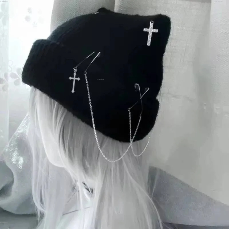 Y2K bonnets d'hiver en corne du diable pour femmes, chapeau tricoté élégant fabriqué à la main pour adolescentes et filles J260803