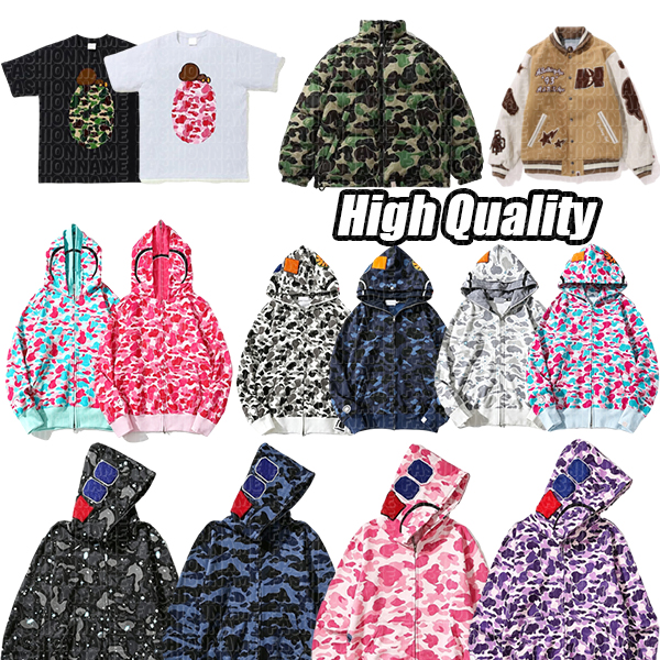 bapeses felpa con cappuccio bapeeshoodie Shark Felpa con cappuccio da uomo full zip Felpa mimetica Giacca per uomo e donna Capispalla casual di desi