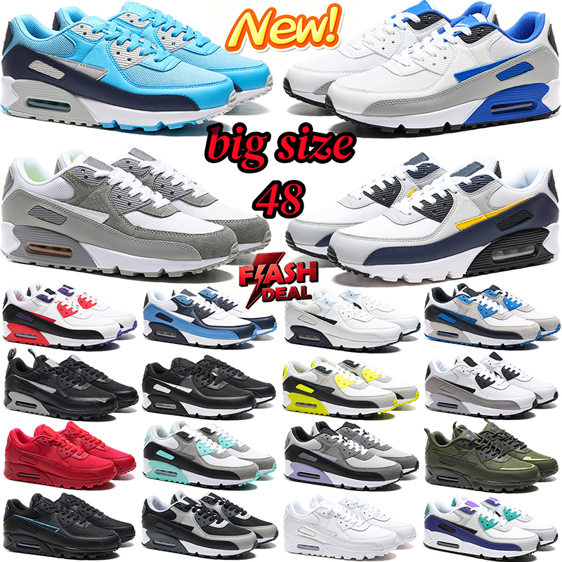 Designer 90s Running Shoes Men Women Triple White Black Red Wolf Grey Polka Orange Laser Blue Runner Hyper Royal Sports Trainer Sneakers Eur 40-48