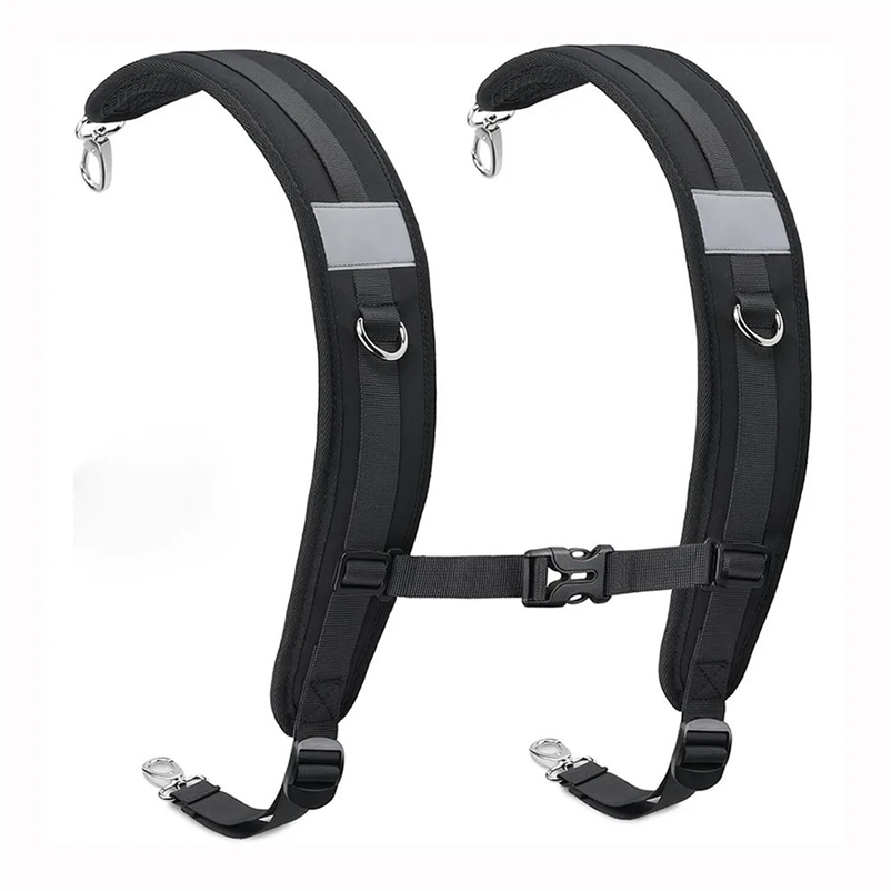 Black Backpack Straps Oxford Cloth Shock Absorption Replacement Strap Bag Repair Parts Travel 260522BJ