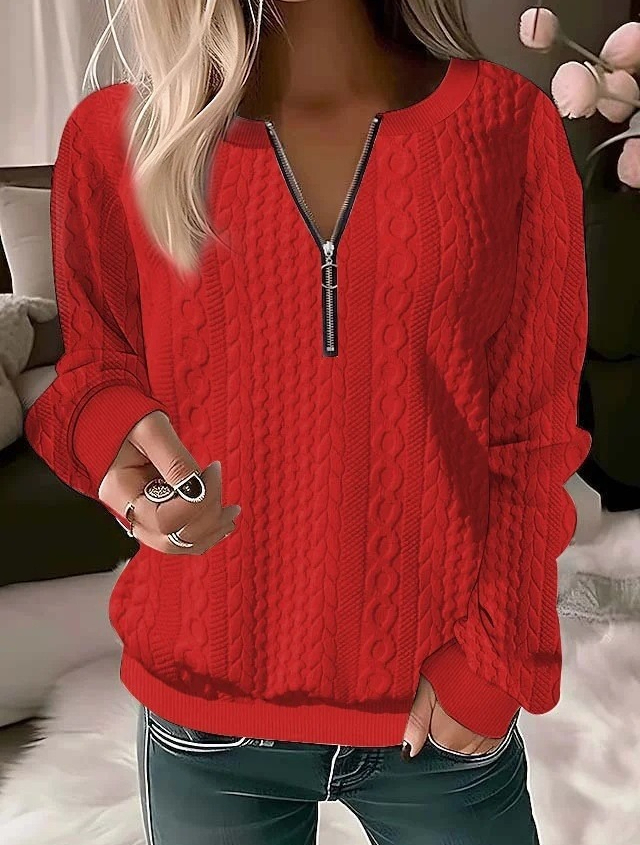 0616 Women's Quilted Sweatshirt Zip-Up Cardigan Jacket Autumn/Winter
