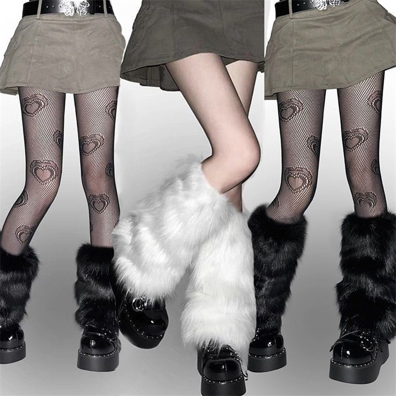 1/2Pairs Artificial Fur Plush Leg Warmers Women Autumn Winter Thermal Long Socks Girls Fashion Japanese Knee-length Stockings 260708BJ