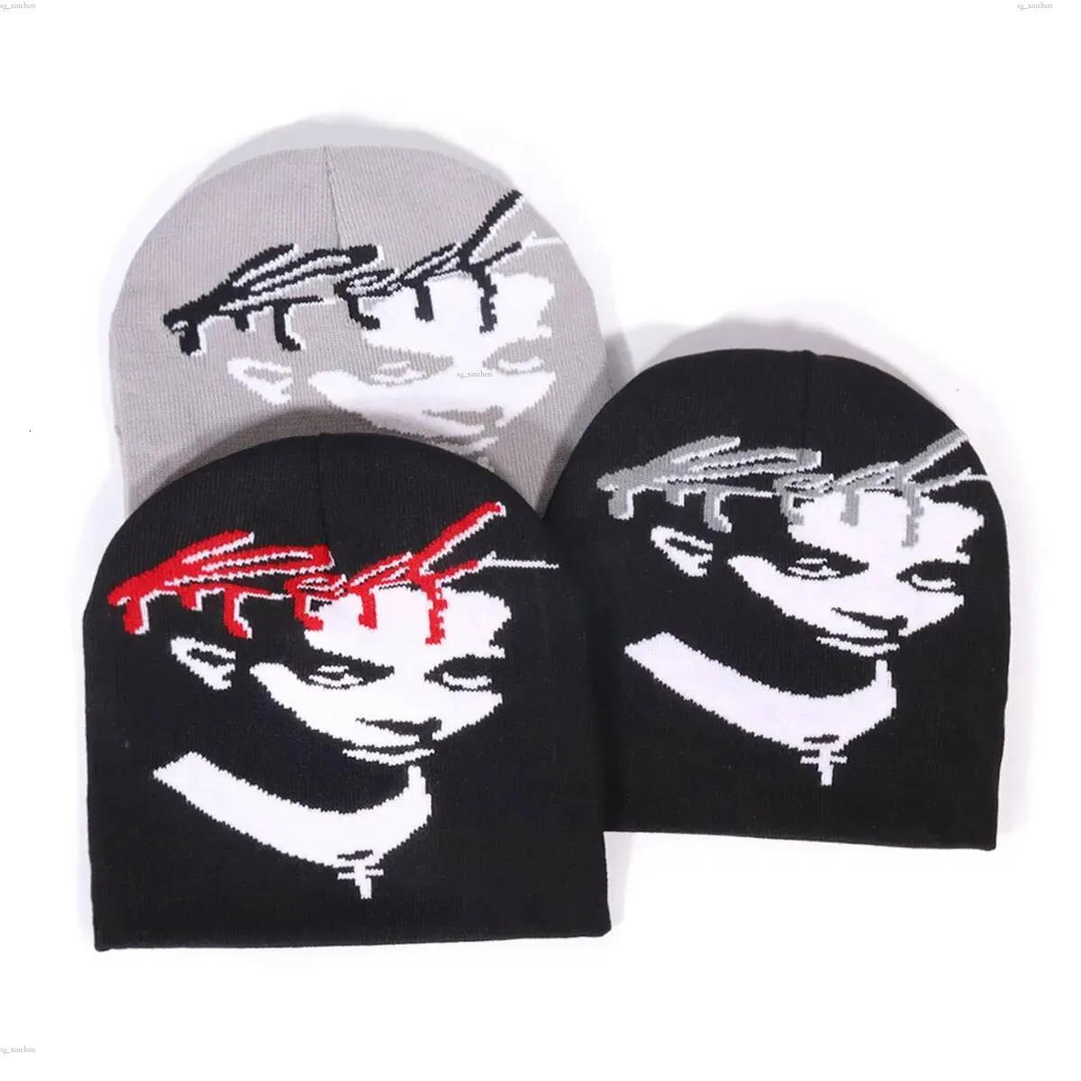 Bonnet tricoté pour hommes et femmes, bonnet de pull à la mode Y2k Goth, bonnet chaud, chapeaux J260803