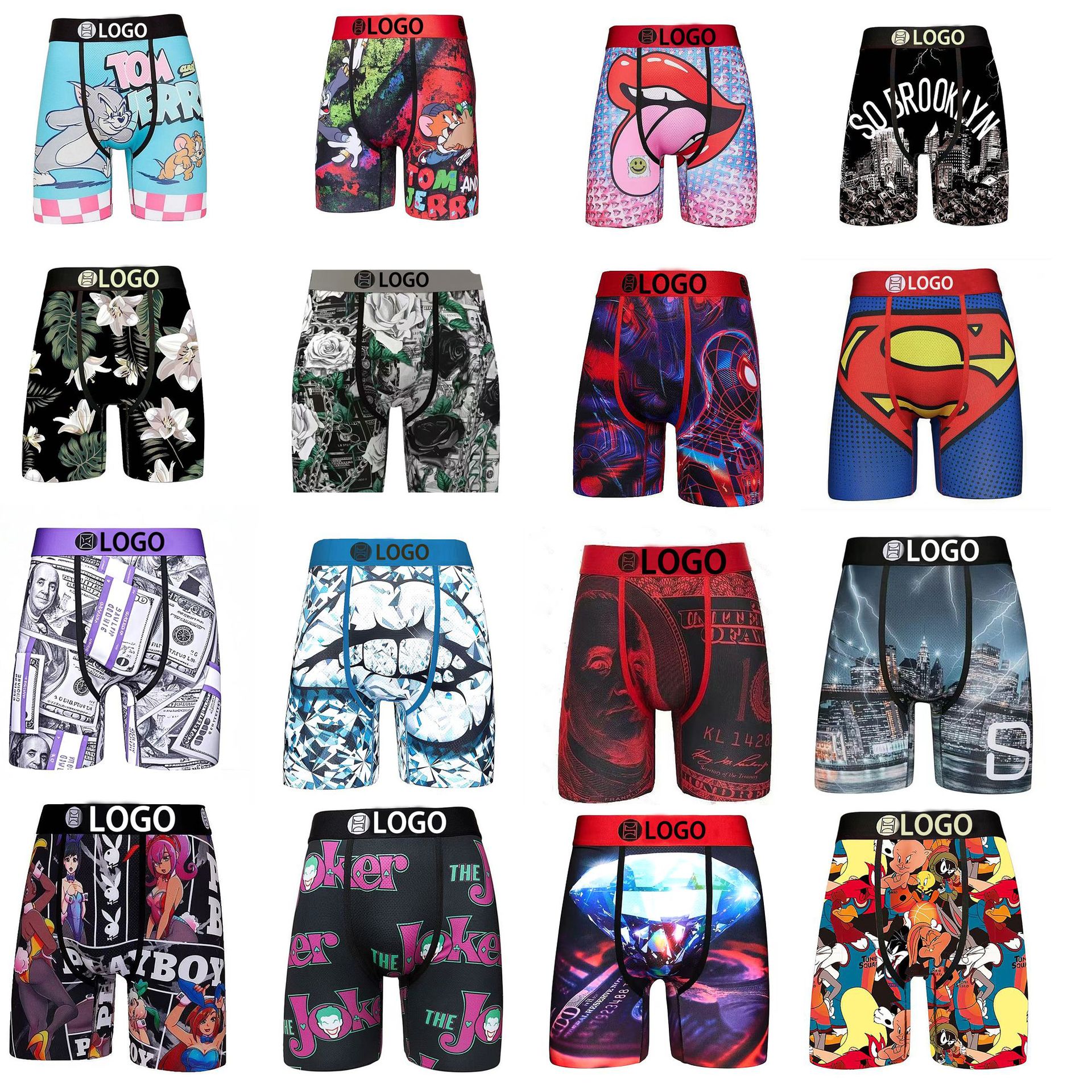 Mens Underwear Printed Long Leg Psdmen Boxer Briefs Quick Dry Breathable Mesh Psditys Fabric Elastic Waistband Letter Designer Anti Chafe Legs