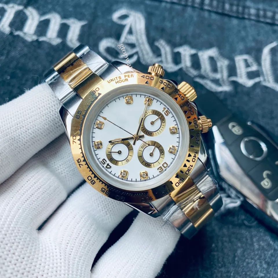 2026AAA+40mm high end mechanical reloj de lujo quality luxurious multi color dial luminous sapphire glass luxury stainless steel strap mens designer