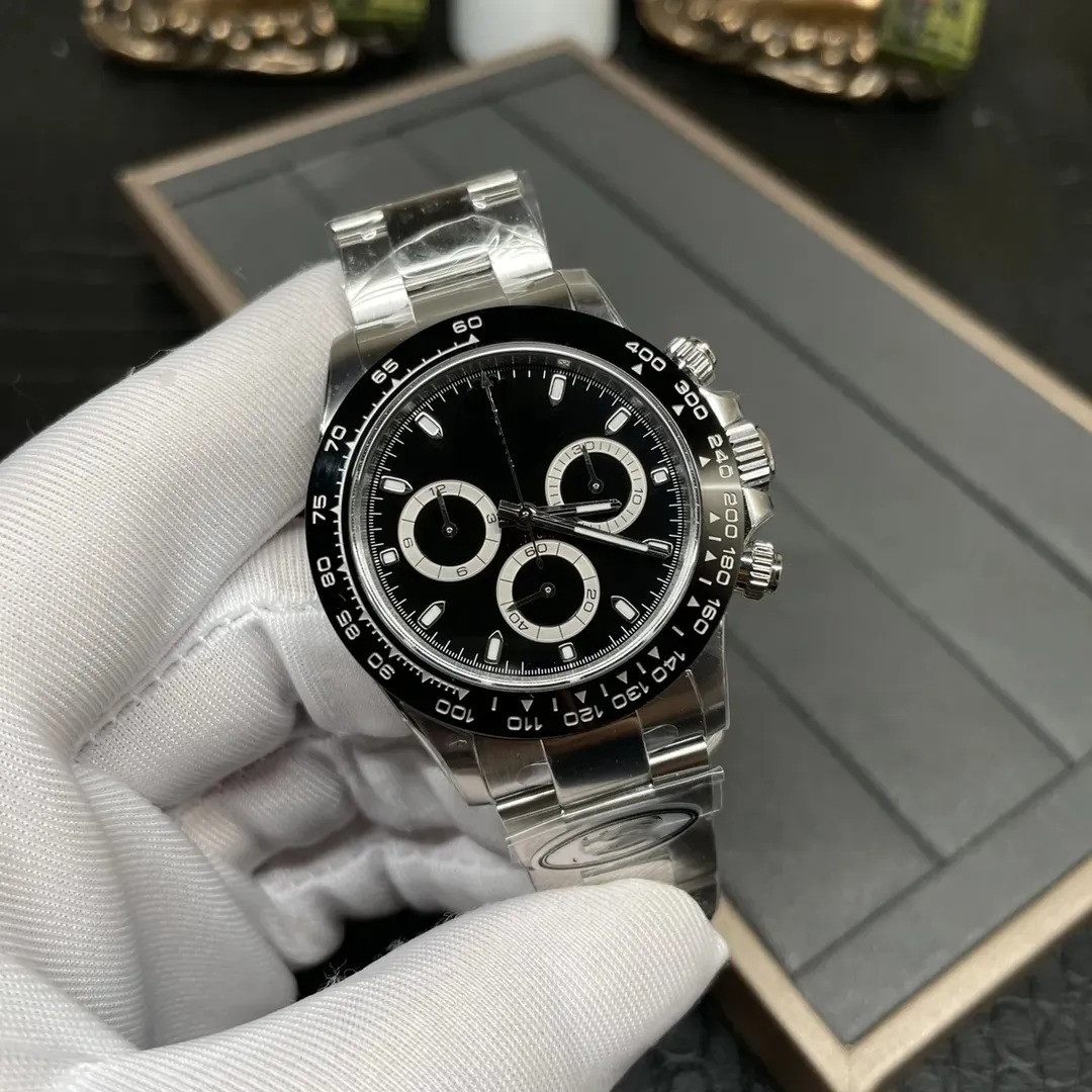 U1 Top-grade AAA ST9 Steel High Quality Men Watch All Subdials Working 40mm Automatic Mechanical Sapphire Ceramic Bezel Watch Cosmograph Black Dial