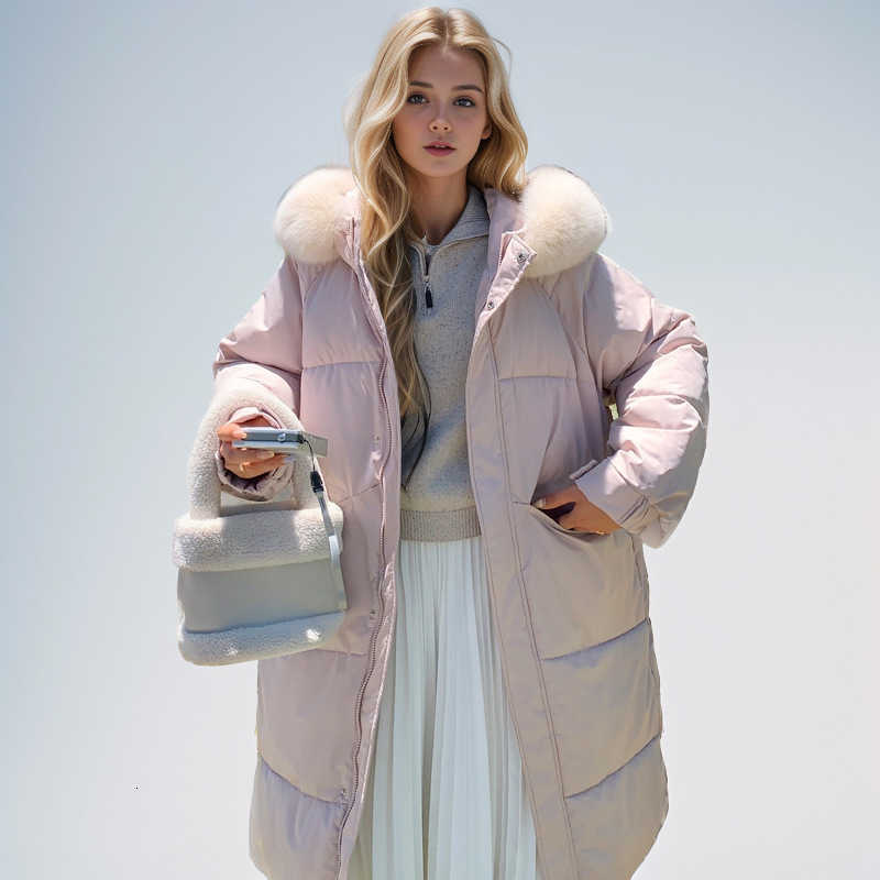 Jacket Puffer Down Cotton Jacket Womens Long Style New Cotton Jacket Big Collar Loose and Thick Warm Jacket S2608048UR7