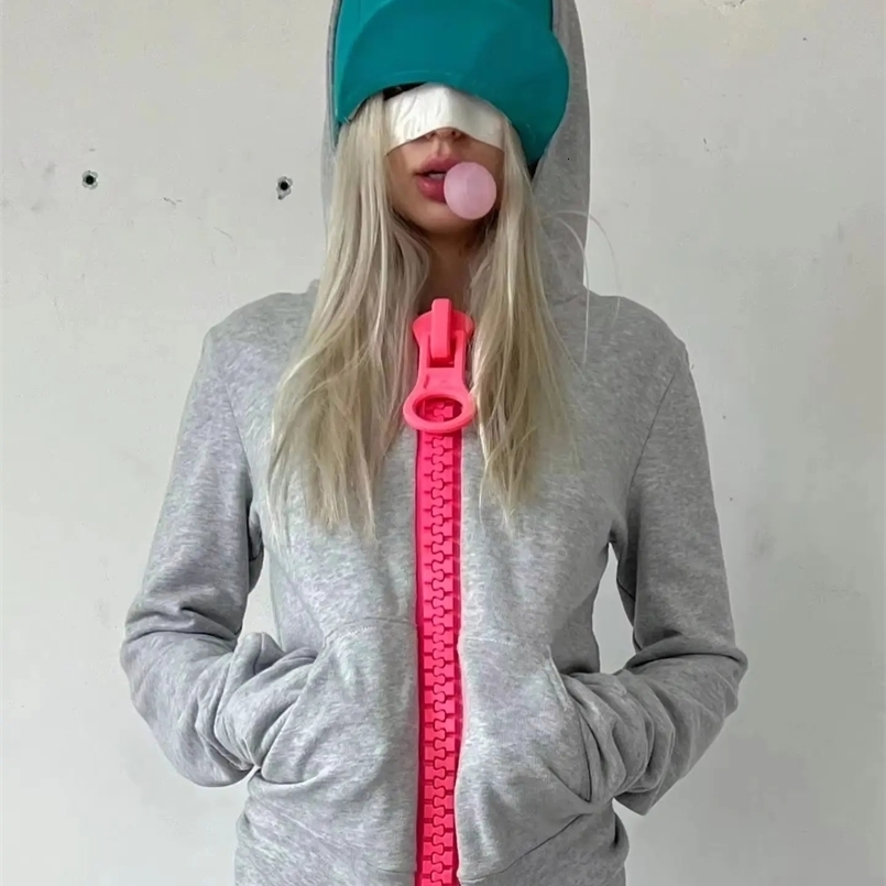 Y2K Clothing Zipper Hoodie Men American High Street Trendy Harajuku Retro Goth Loose Casual Sweatshirt Women 260618BJ
