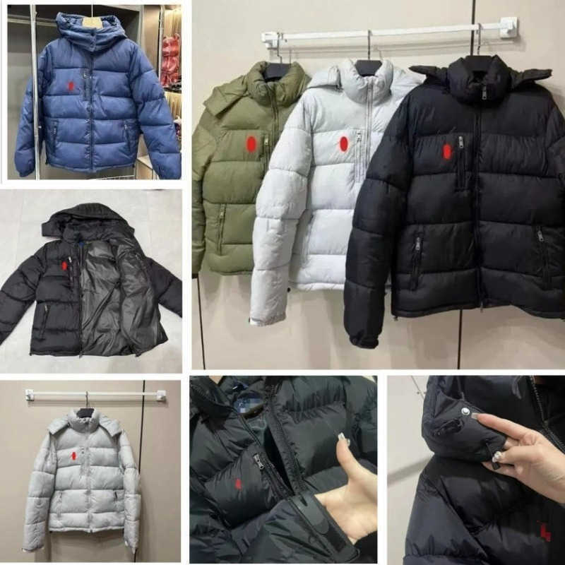 Polo Mens Puffer Jackets Women Winter Puffer Down jacket Embroidered Tracksuit Jackets Coats Zipper Clothing Men Warm Hooded coat PO77 S260804KINE