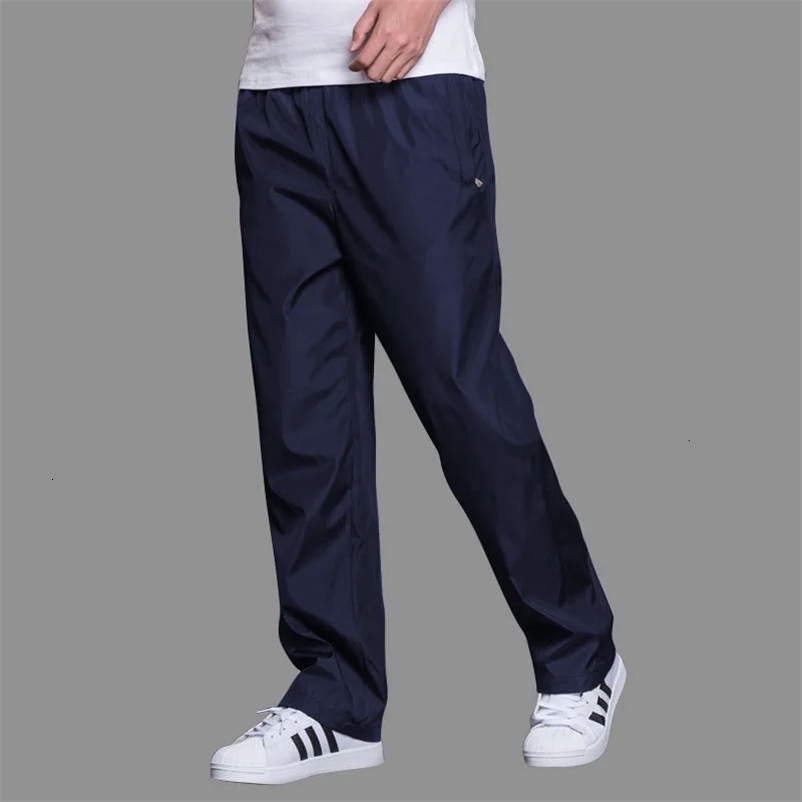 Spring Summer Mens Sportwear Casual Mens Joggers Pants Loose Straight Trousers Large Size Sweatpants Fashion Tracksuit Men 260615BJ