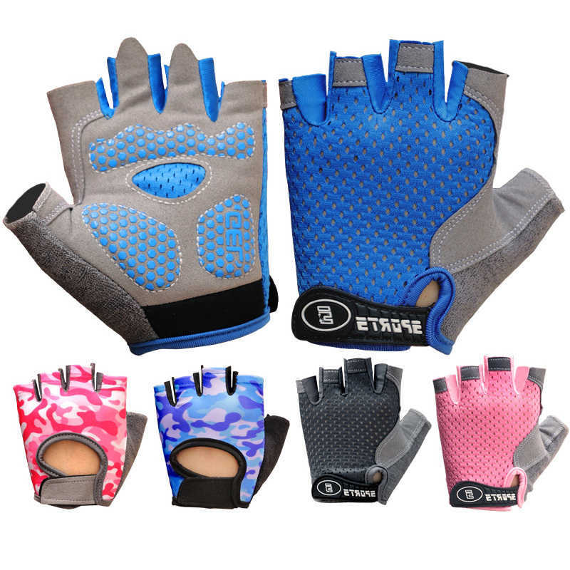Gloves Children's Half Finger Outdoor Sports Kids Cycling Boys Girls Protection Antislip Breathable Thin Spring Summer Gloves S26080442Z9