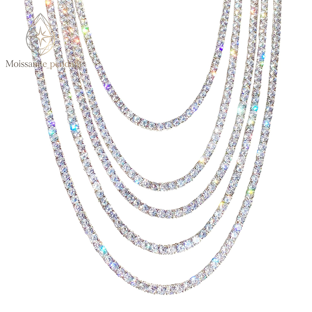 Gorgeous GRA Tennis Necklace Bracelet 925 Sterling Silver Women Men Jewelry Gift Pass Tester Diamond VVS Moissanite Tennis Chain