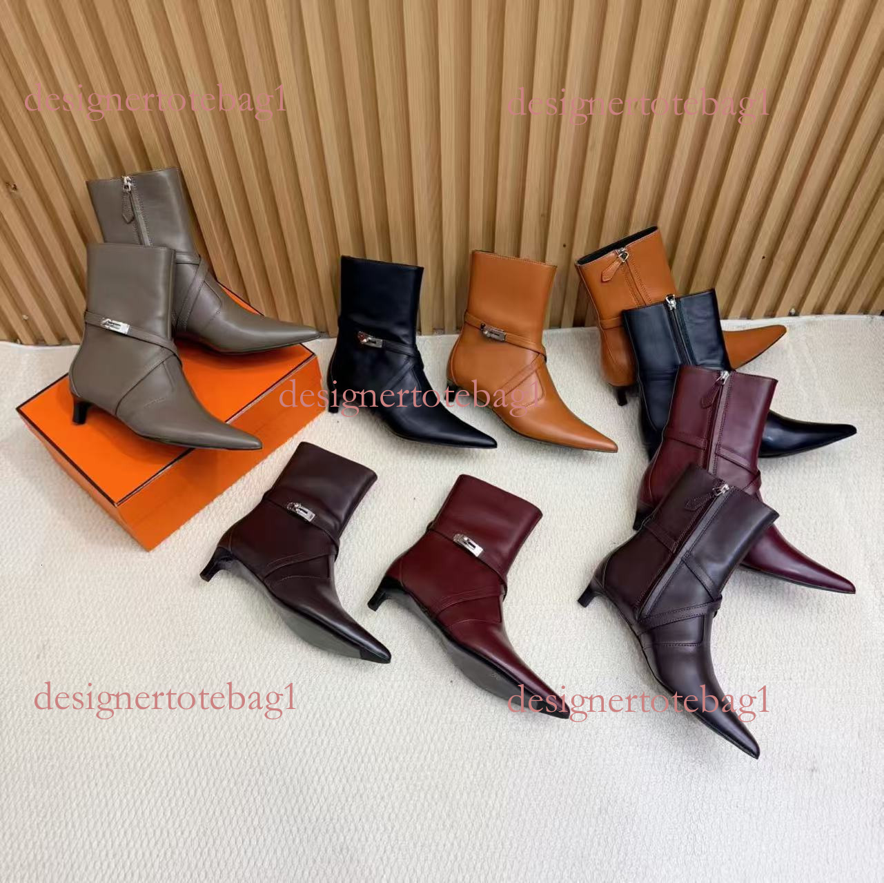 Women Pointed Toe Chelsea Ankle Boots Imported Calfskin Upper Genuine Leather Lining Leather Outsole Autumn Winter Daily Matching Footwear Size 35-4