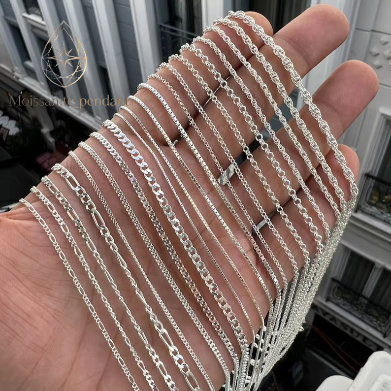 SC Wholesale 925 Silver Jewelry Italian Sterling Silver Cuban Link Chain Necklace Gold Cadena De Plata 925 Silver Chain Women