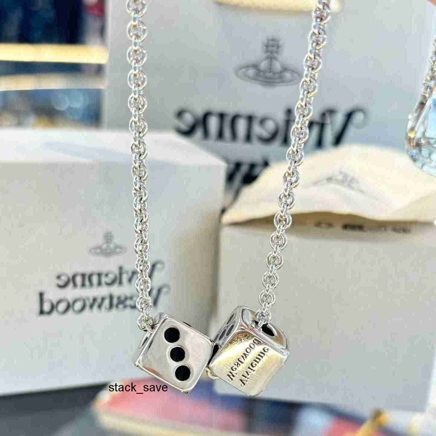 viviane''westwod west wood jewelry Designer 24 New High Version Empress Dowager Double Layered Dice Saturn Necklace Versatile Unique Desig
