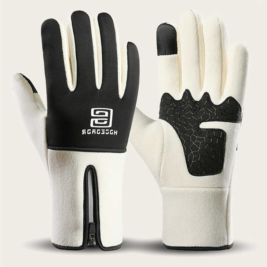 autumn Outdoor and winter men's sports running cycling touch screen warm gloves with fleece anti cold anti slip and splas S2608049KY4