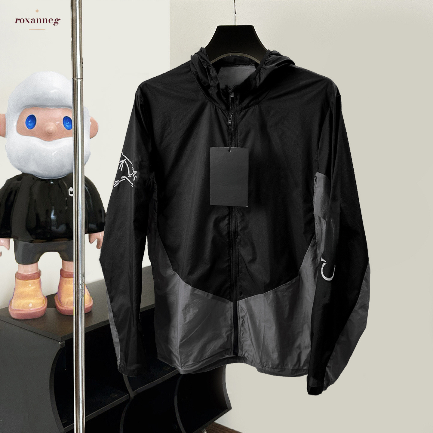 Men Women Hooded Sun Protection Jacket Color Block Splicing Thin Windbreaker Outdoor Climbing Hiking Lightweight Quick Dry Windproof Hoodie Coat Uni