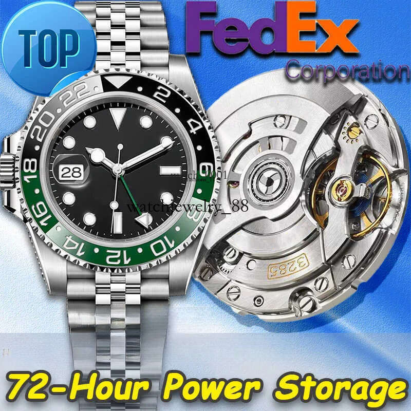 Mens High Quality 904L Clean factory Top 3285 Watch Automatic nical Movement 1 Green Ceramic Circle Gmt Standard Time 40M WaterProof Luxe Watches fo