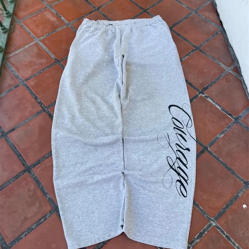 Y2K American Retro Striped Letter Print Casual Trousers Men Street Trendy Harajuku High-waisted Loose Straight Pants Women 260516BJ