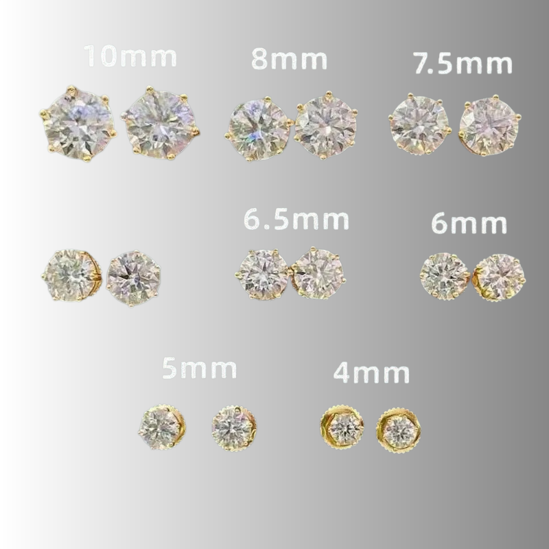 2026 new trend moissanite earrings pass diamond tester classic 6 prong 925 sterling silver moissanite screw back stud hundred take trendy ho1306