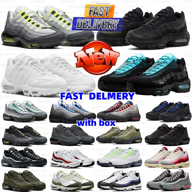 Designer 95 Sneakers With Box 95 Neon 95s Scorpion Hyper Turquoise Triple Black White Pink Foam Stadium Green Club 58 Black Sapphire Pencil Point
