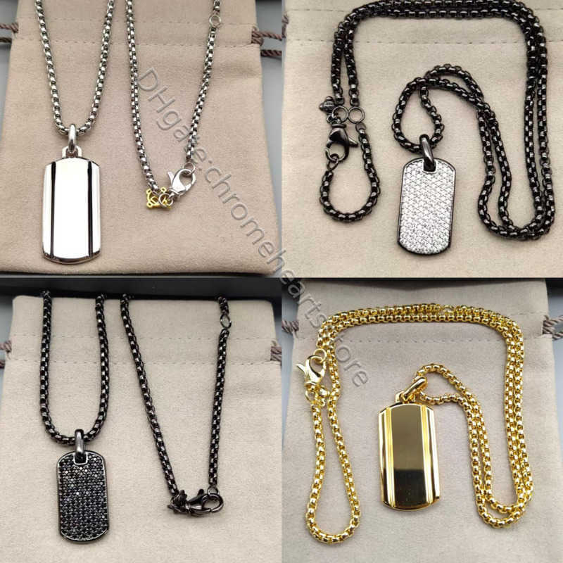luxury Necklace designer for women mens jewelry High-Quality 925 sterling silver Pendant Necklaces Perfect Black Dog Tag Versatile birthday gift who