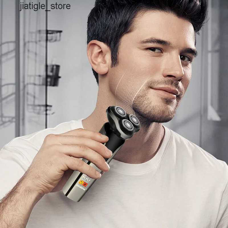 Wet Shaver Electric Dry Mens Shaver with 3- Cutting System Reciprocating Waterproof Shaver Beard Trimmer USB Rechargeable D260703 M260804